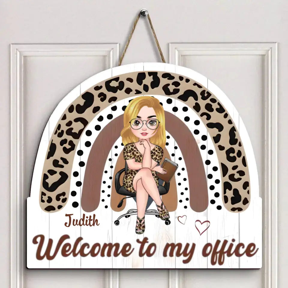 Personalized Custom Door Sign - Birthday, Welcoming Gift For Office Staff - Welcome To My Office