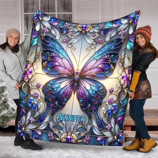 Beautiful Butterfly - Personalized Butterfly Blanket