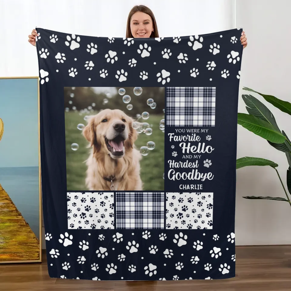 Custom Photo You Were My Favorite Hello And My Hardest Goodbye - Memorial Personalized Custom Blanket