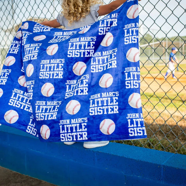 Custom Name Bleacher Blanket - Personalized Sports Fan Blanket for Siblings,Son