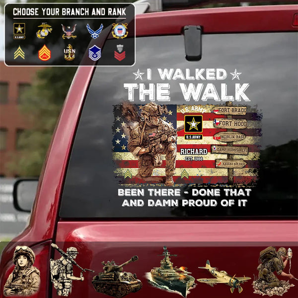 Custom Veteran World Tour Sticker- Personalized Branch, Rank, and Locations