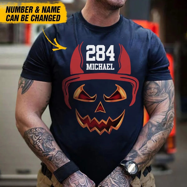 Personalized Firefighter Halloween Tshirt Printed