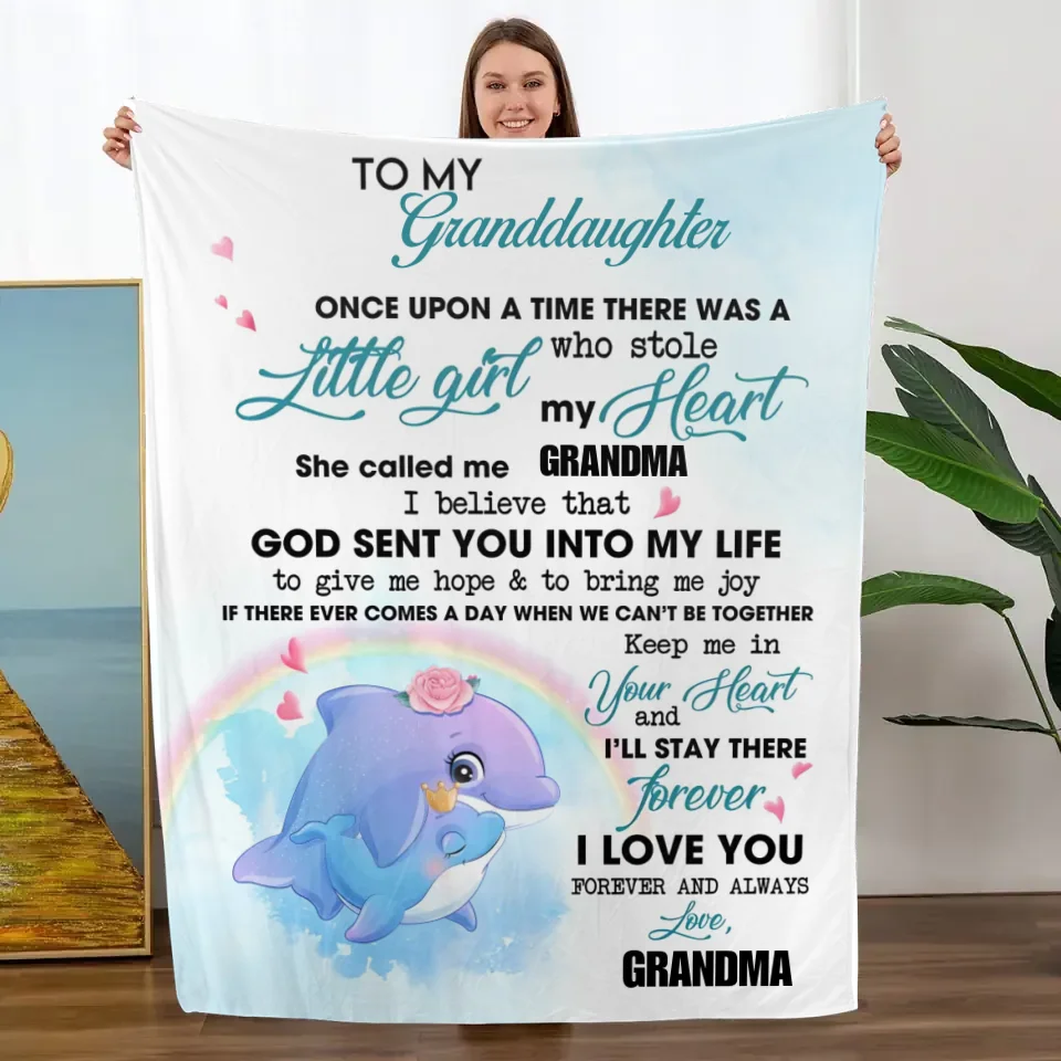 Once Upon A Time Grandma Granddaughter Personalized Blanket