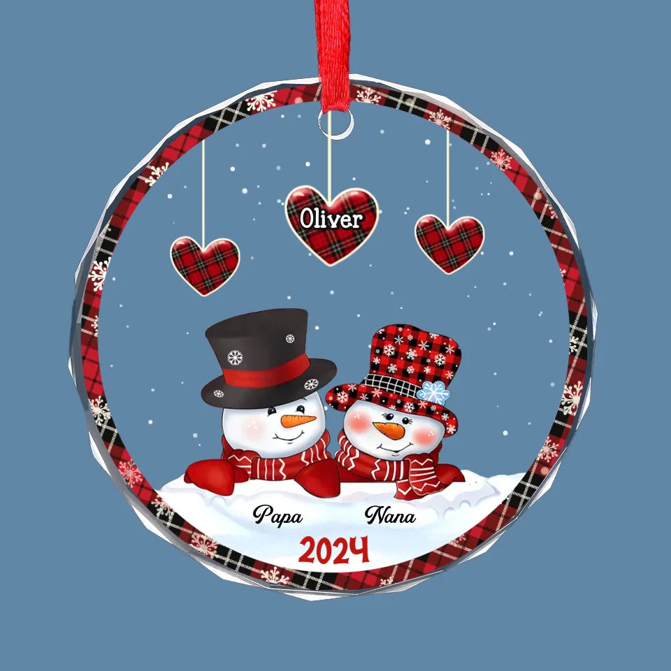 A Grandparent’s Love Knows No Boundaries - Family Personalized Custom Circle Acrylic Ornament - Christmas Gift For Grandma, Grandpa