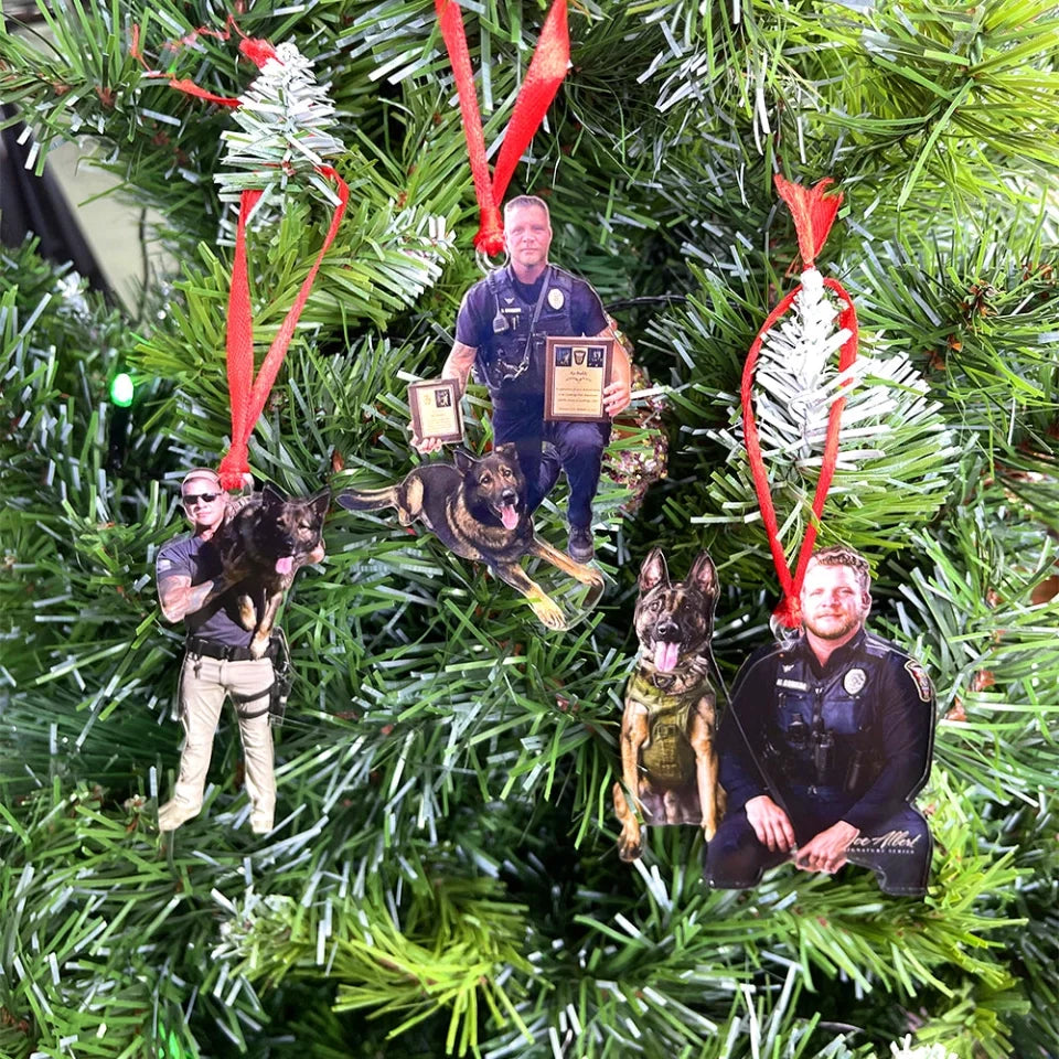 Customizable Photo Ornaments for Police: Celebrate the Heroes in Uniform with Personalized Gifts for Officers and Their K9 Companions