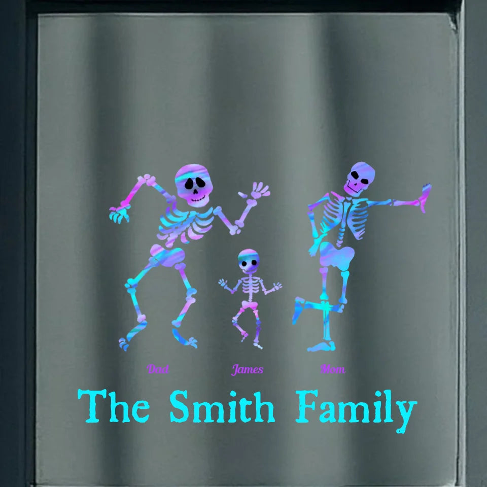 Whimsical Skeleton Family - Customizable Decal for Celebrating Your Unique Family Bond