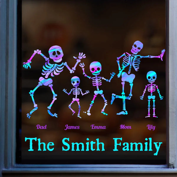 Whimsical Skeleton Family - Customizable Decal for Celebrating Your Unique Family Bond