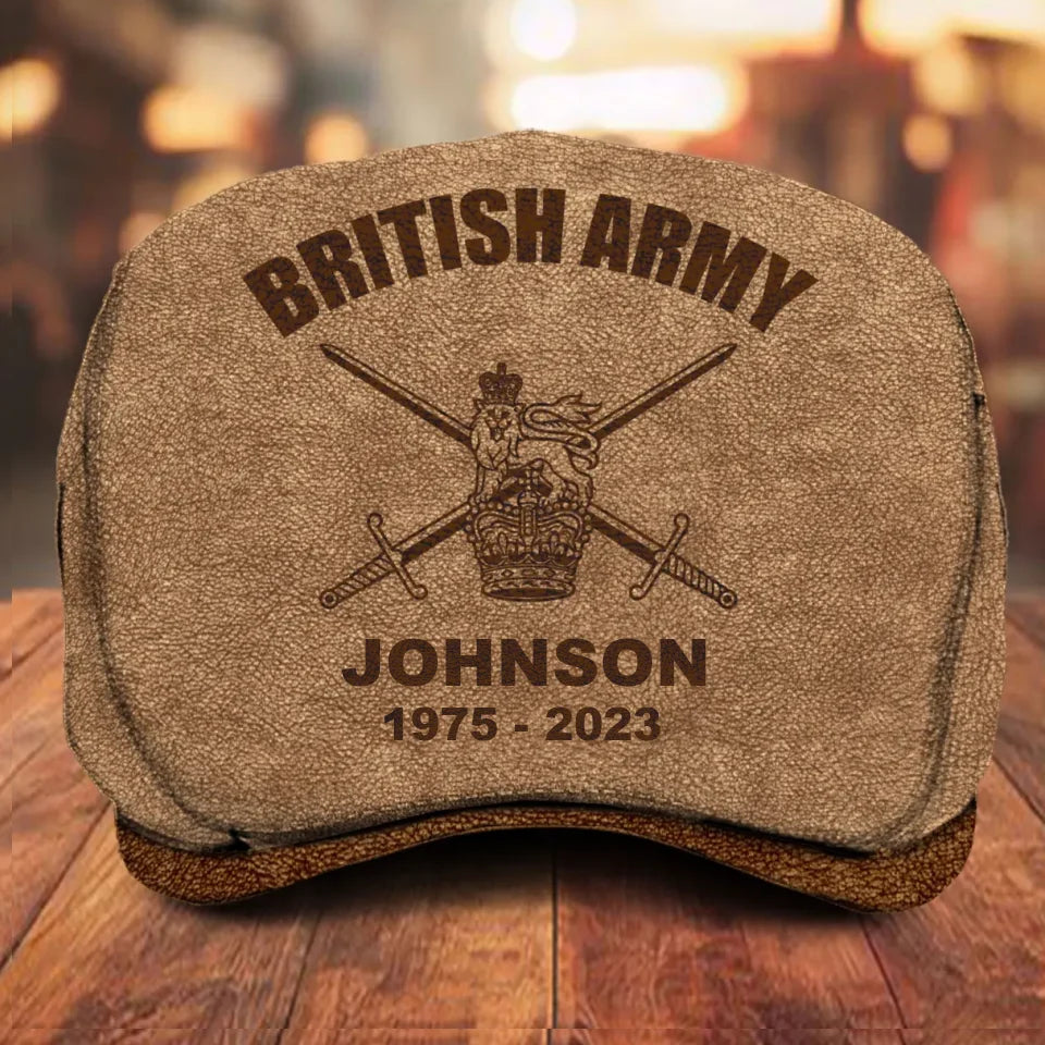 Personalized British Army Logo Custom Name & Time Jeff Cap Printed