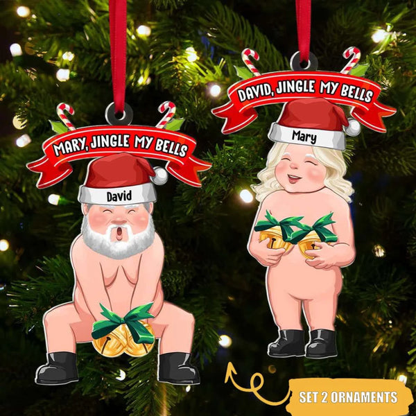 Personalized Gift For Couples, Naughty Couple Christmas Acrylic Ornament (Set 2 Ornaments)