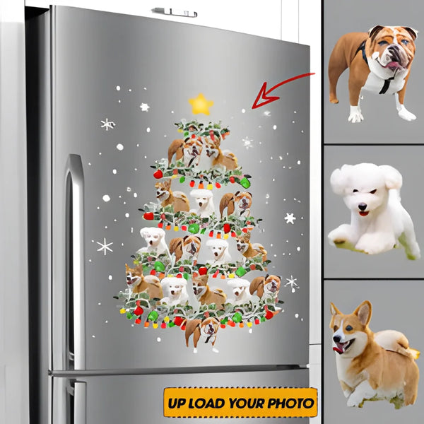 Personalized upload your dog and cat photo Christmas tree decal printing