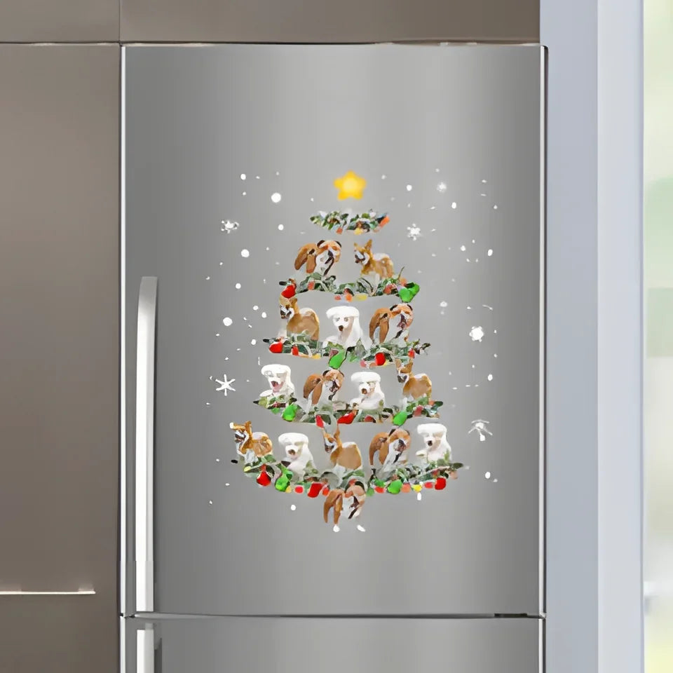 Personalized upload your dog and cat photo Christmas tree decal printing