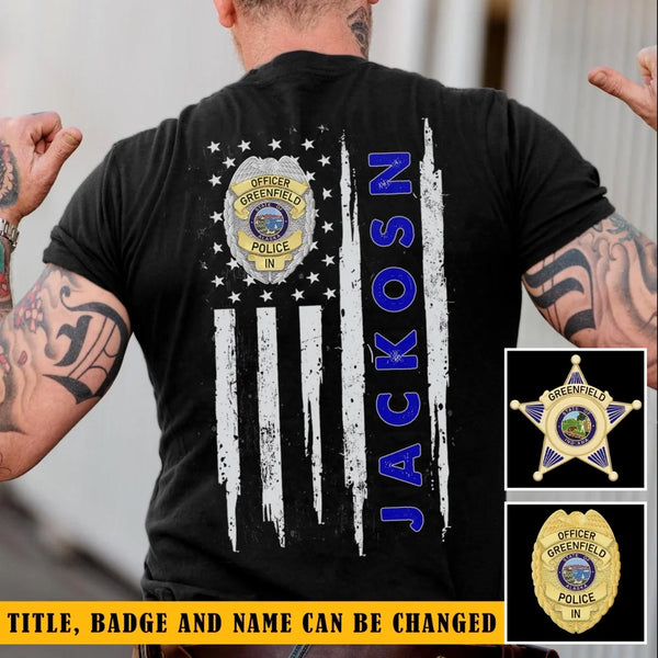 Personalized US Police Badge & Name Police Officer T-shirt Printed