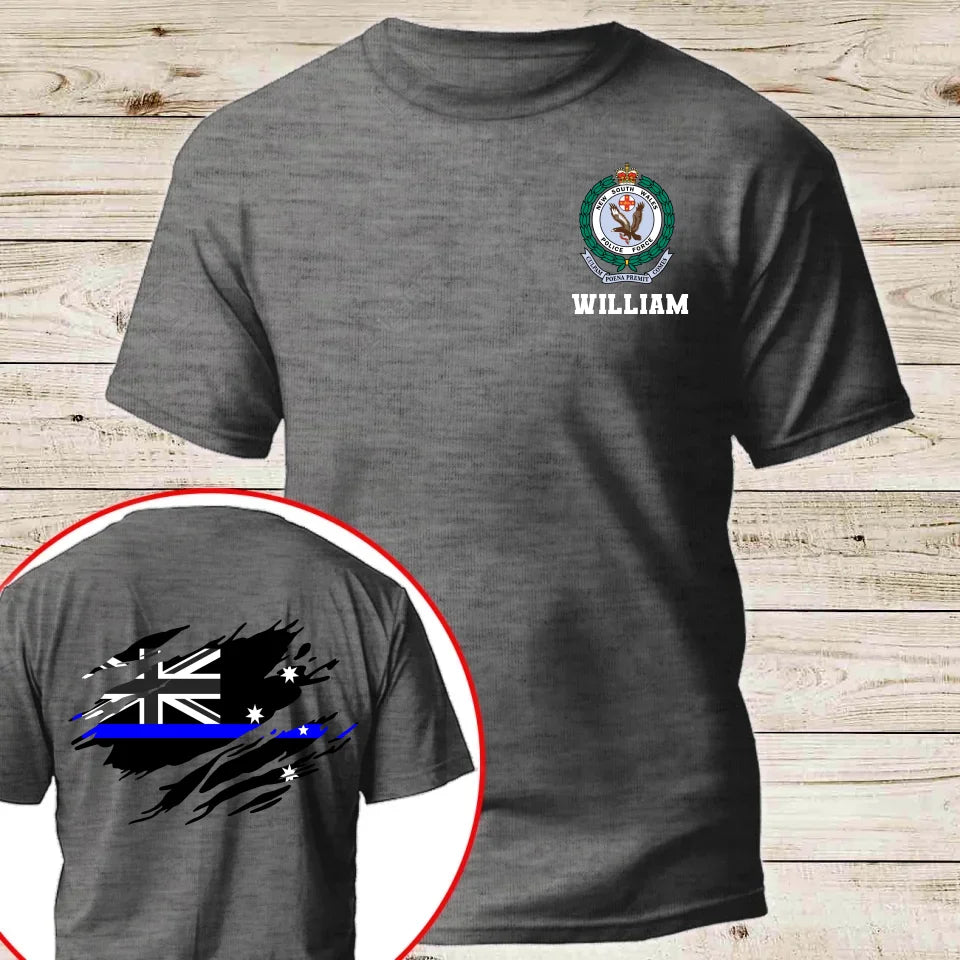 Personalized Australian Police Branch Logo Custom Name T-shirt & Sweatshirt & Hoodie Printed