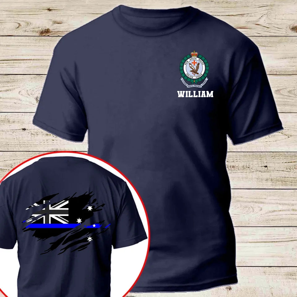 Personalized Australian Police Branch Logo Custom Name T-shirt & Sweatshirt & Hoodie Printed