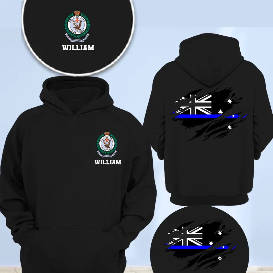 Personalized Australian Police Branch Logo Custom Name T-shirt & Sweatshirt & Hoodie Printed