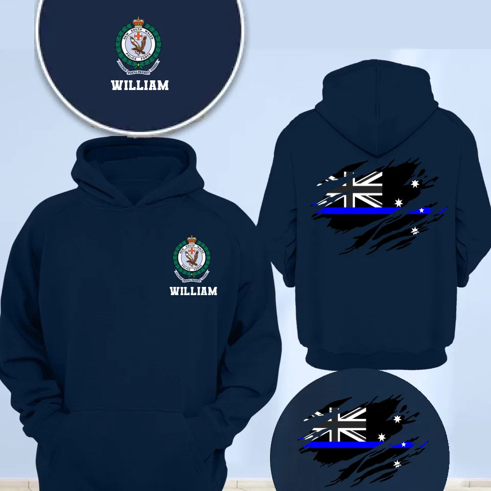 Personalized Australian Police Branch Logo Custom Name T-shirt & Sweatshirt & Hoodie Printed