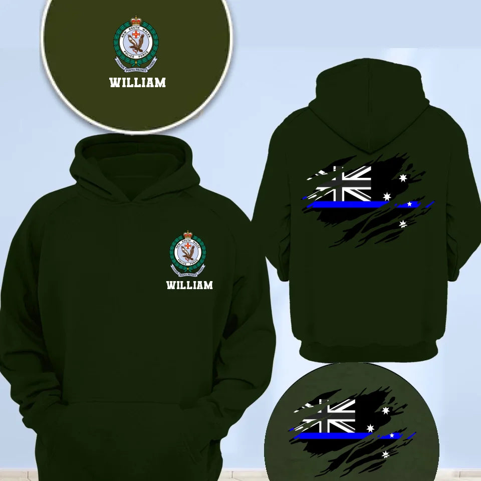 Personalized Australian Police Branch Logo Custom Name T-shirt & Sweatshirt & Hoodie Printed