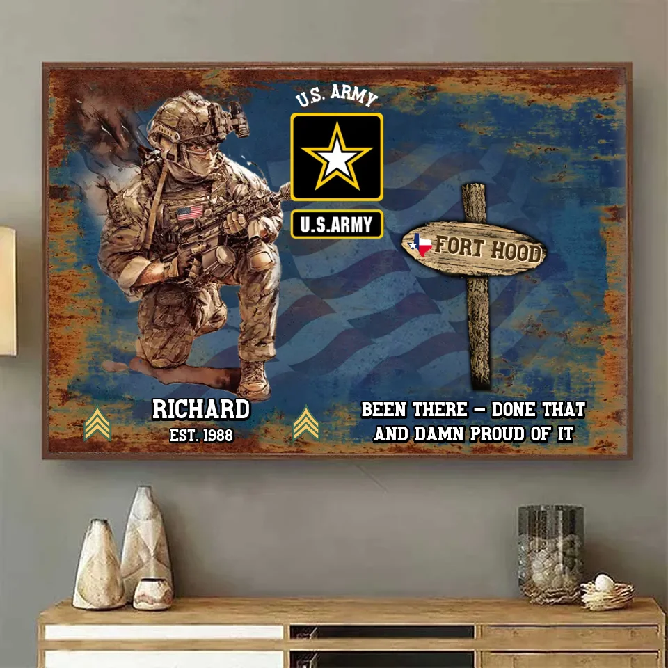 Personalized Military Service Journey World Tour Poster - Custom Gift for Veterans