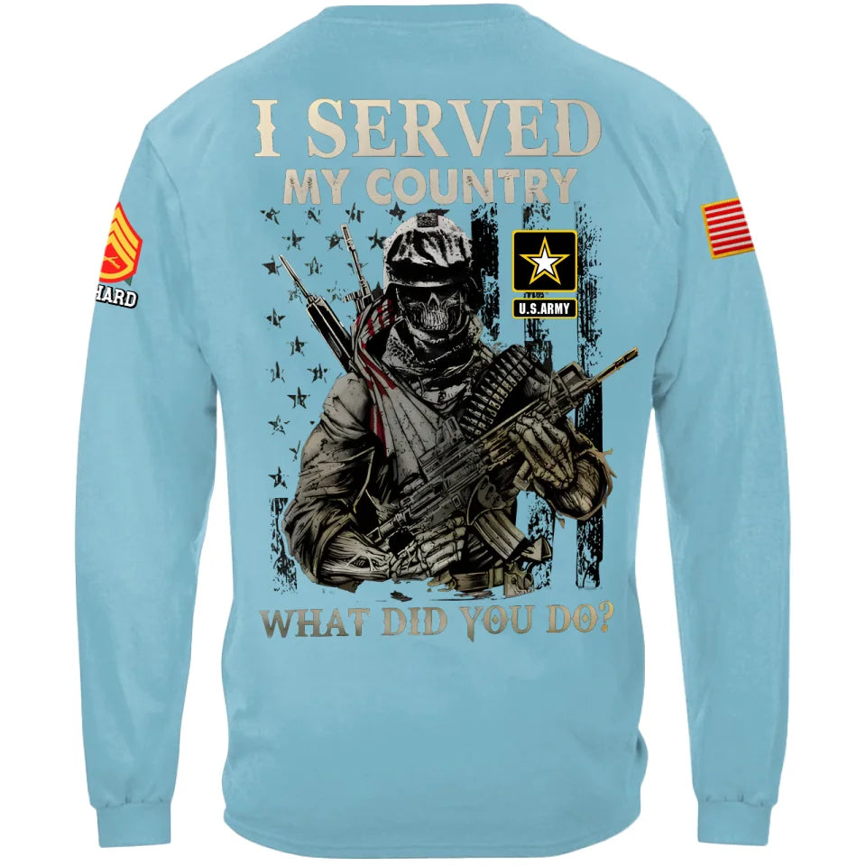 Custom Military Rank Gifts For Veteran 3D Shirt