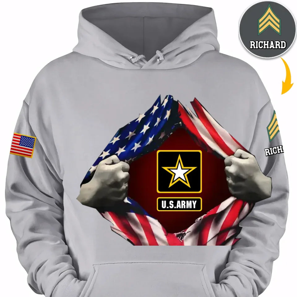 Personalized 3D Military Rank Tribute Shirts for Veterans – Unique Custom Gifts Celebrating Service and Sacrifice