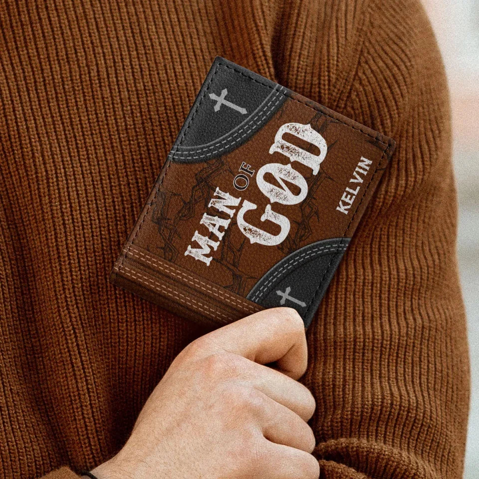 Personalized 'Man Of God' Folded Wallet for Men – A Stylish and Meaningful Accessory to Celebrate Faith and Individuality