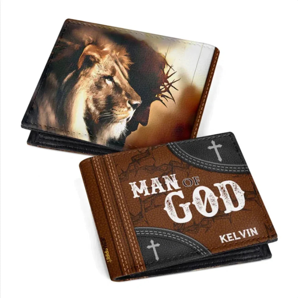 Personalized 'Man Of God' Folded Wallet for Men – A Stylish and Meaningful Accessory to Celebrate Faith and Individuality