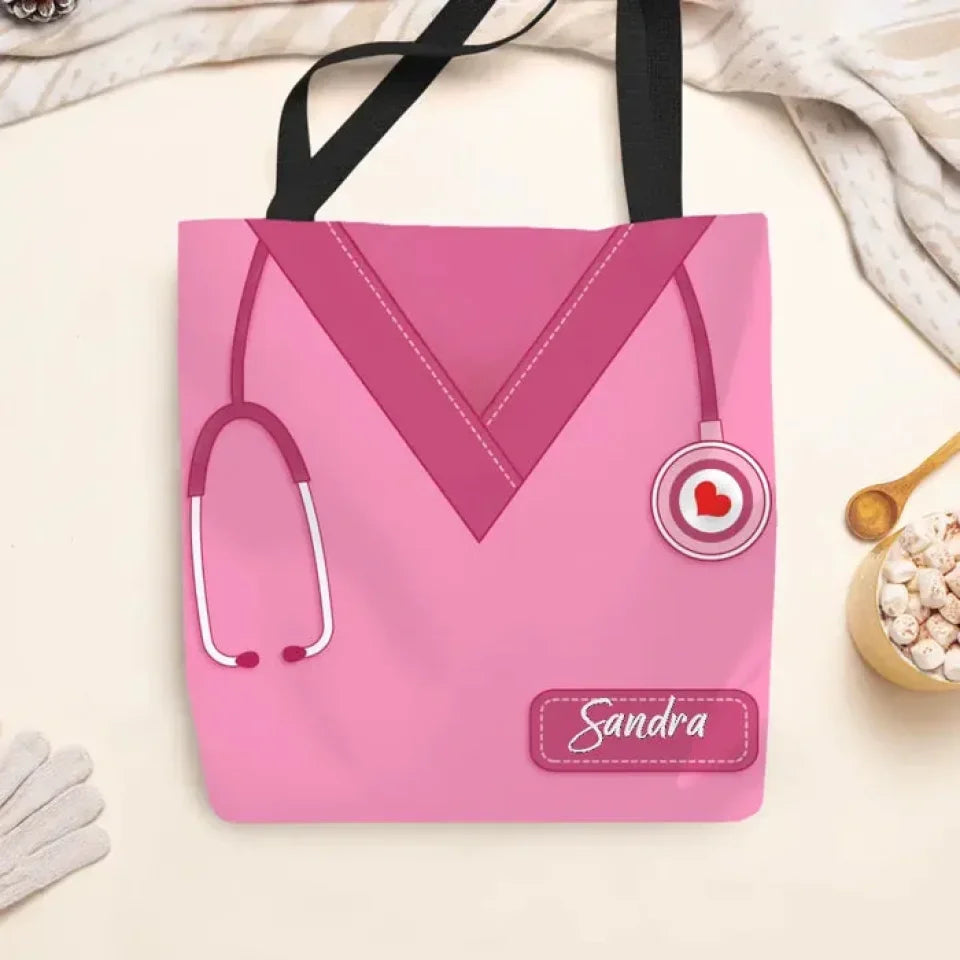 Personalized Nurse with Name Tote Bag, Custom Bag For Her, Nurses