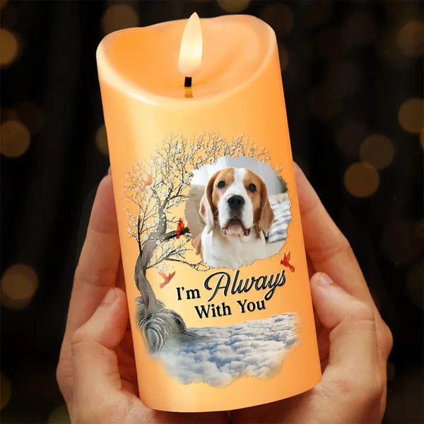 Custom Photo A Companion Is Gone, But The Memory Lives On - Memorial Personalized Custom LED Candle - Christmas Gift, Sympathy Gift For Pet Owners, Pet Lovers