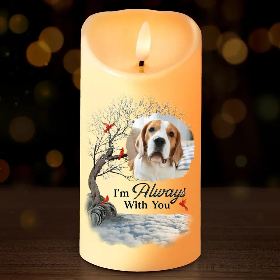 Custom Photo A Companion Is Gone, But The Memory Lives On - Memorial Personalized Custom LED Candle - Christmas Gift, Sympathy Gift For Pet Owners, Pet Lovers