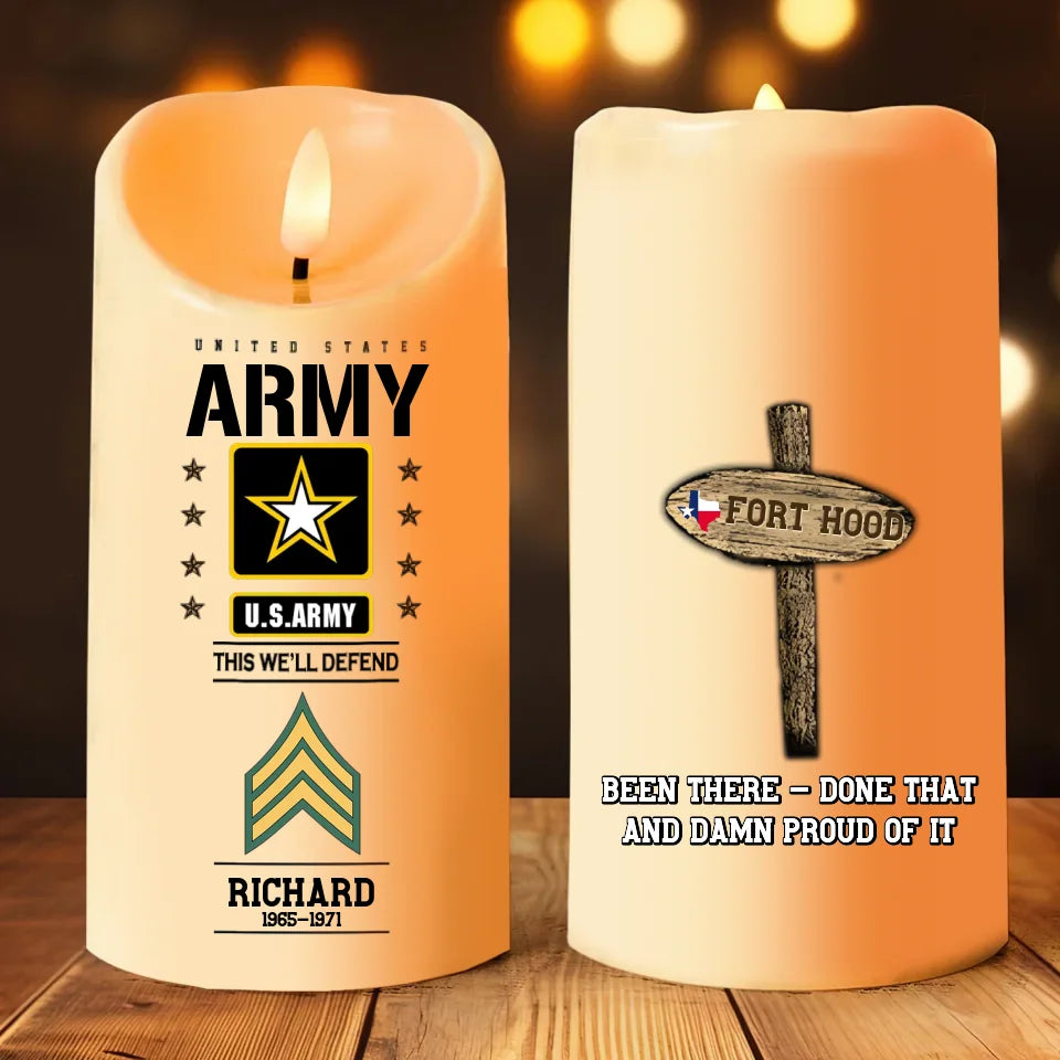 Custom Veteran World Tour LED Candle Personalized Gift For Veteran