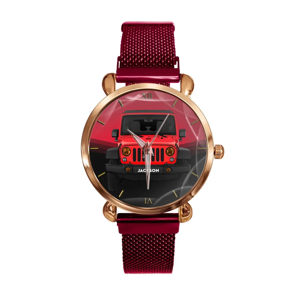 Personalized Jeep Car & Name Watch Printed