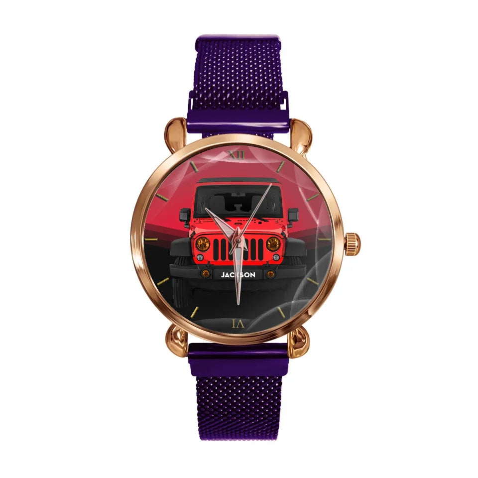 Personalized Jeep Car & Name Watch Printed