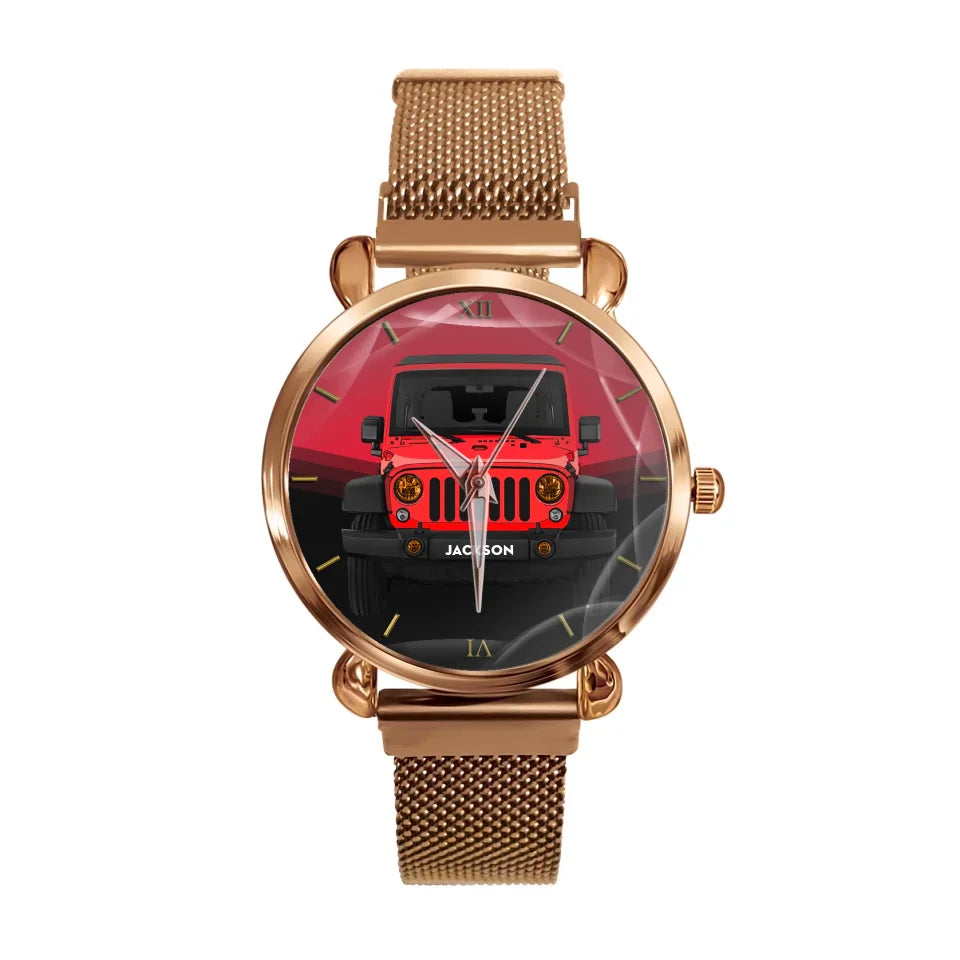 Personalized Jeep Car & Name Watch Printed
