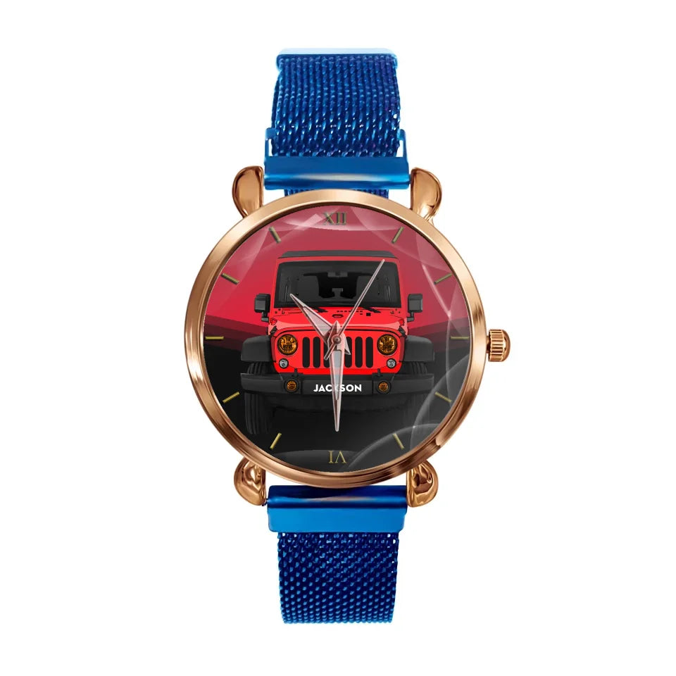 Personalized Jeep Car & Name Watch Printed