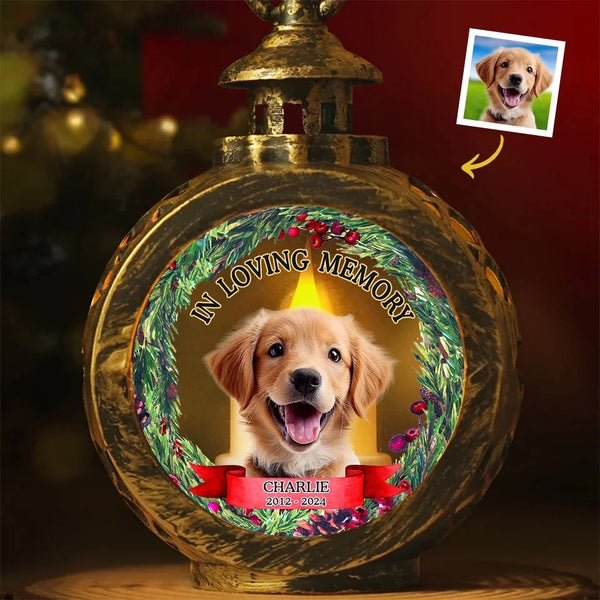 Custom Photo To Live In Hearts We Leave Behind Is Not To Die - Memorial Personalized Custom Candlelight Lantern Ornament - Sympathy Gift, Christmas Gift For Pet Owners, Pet Lovers