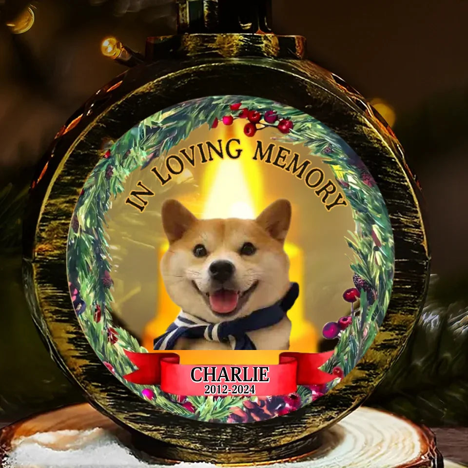 Custom Photo To Live In Hearts We Leave Behind Is Not To Die - Memorial Personalized Custom Candlelight Lantern Ornament - Sympathy Gift, Christmas Gift For Pet Owners, Pet Lovers