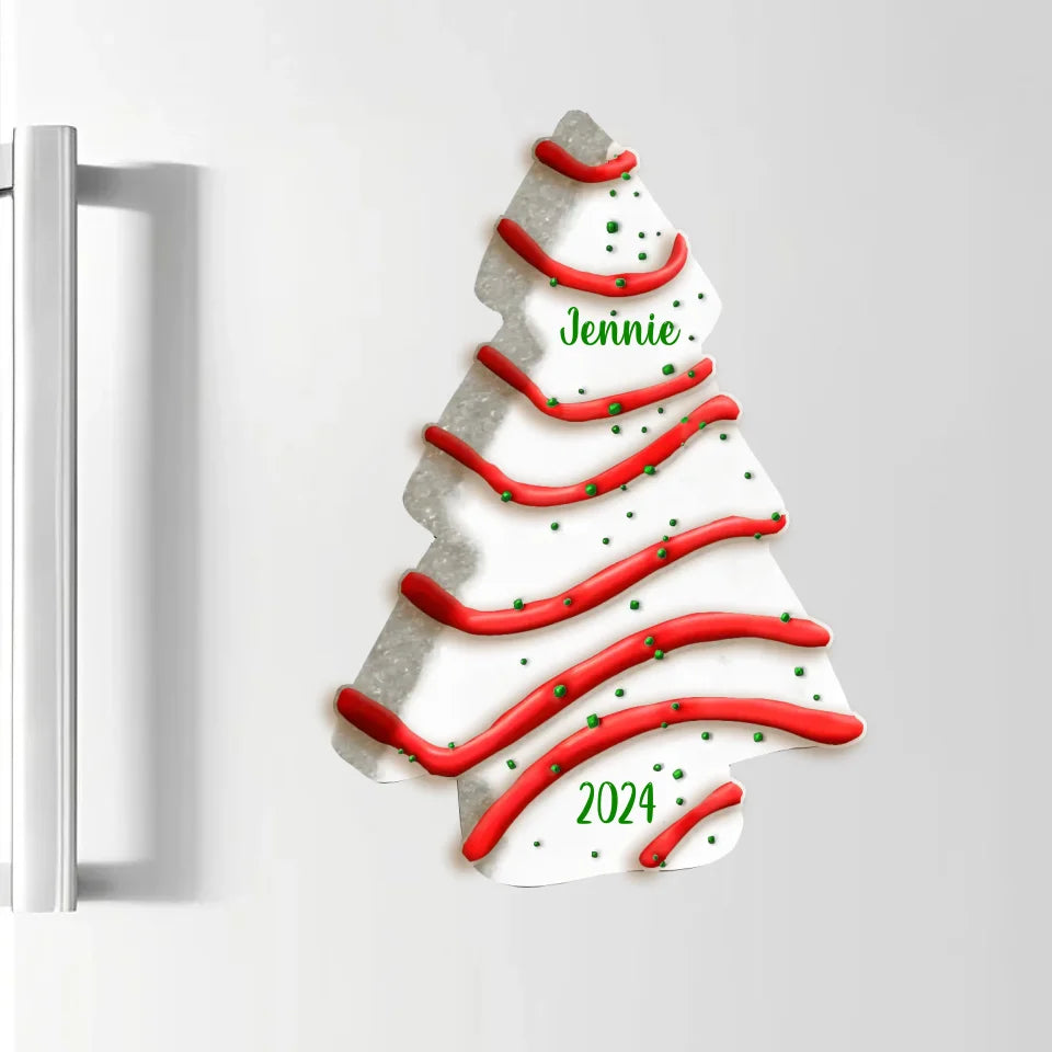 Christmas Tree Cake - Personalized Sticker and Fridge Magnet Decal , Christmas  Gifts For Family, Friends, Coworkers