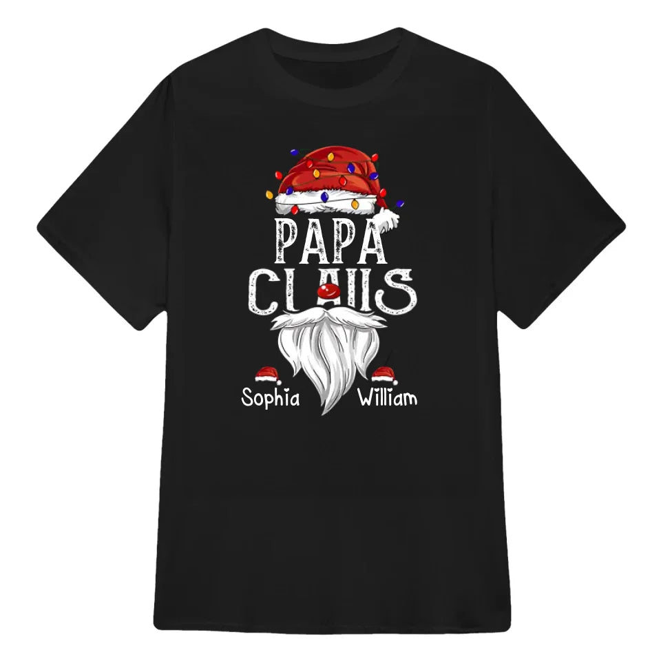 Hat Santa With Christmas Lights, Gift For Grandpa, Custom Give Papa And Kids T-shirt Sweatshirt Hoodie