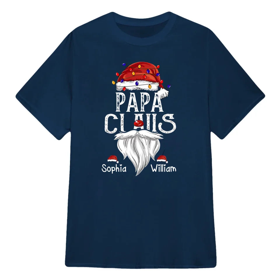 Hat Santa With Christmas Lights, Gift For Grandpa, Custom Give Papa And Kids T-shirt Sweatshirt Hoodie